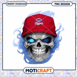 Los Angeles Clippers Skull Hat PNG Design Downloadable Art