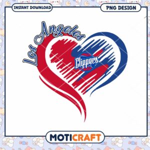 Los Angeles Clippers Heart PNG Design