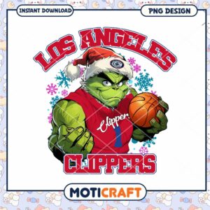 Los Angeles Clippers Grinch Basketball PNG Design Download