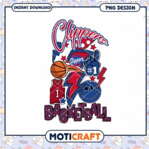 Los Angeles Clippers Basketball PNG Design Instant Download