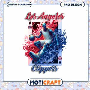 Los Angeles Clippers Basketball Art PNG Instant Download Design