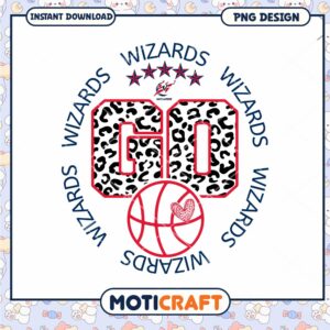 Leopard Print Go Wizards Basketball PNG Design Download