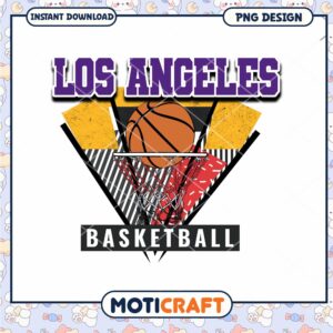 Los Angeles Basketball PNG Design Instant Download Art