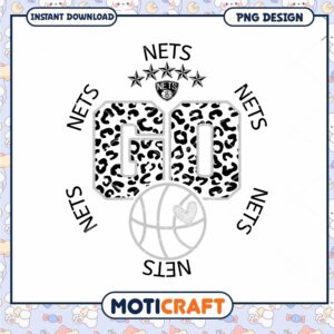 Leopard Print Brooklyn Nets Go Basketball PNG Design Download