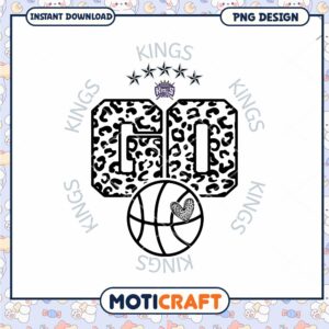 Leopard Print Go Kings Basketball PNG Digital Download
