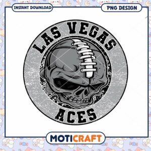 Las Vegas Aces Skull PNG Design