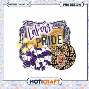 Lakers Pride Instant Download PNG Basketball Design Art