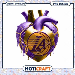 Lakers Heart PNG Design Instant Download