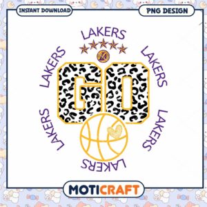 Lakers Go Leopard Print PNG Design