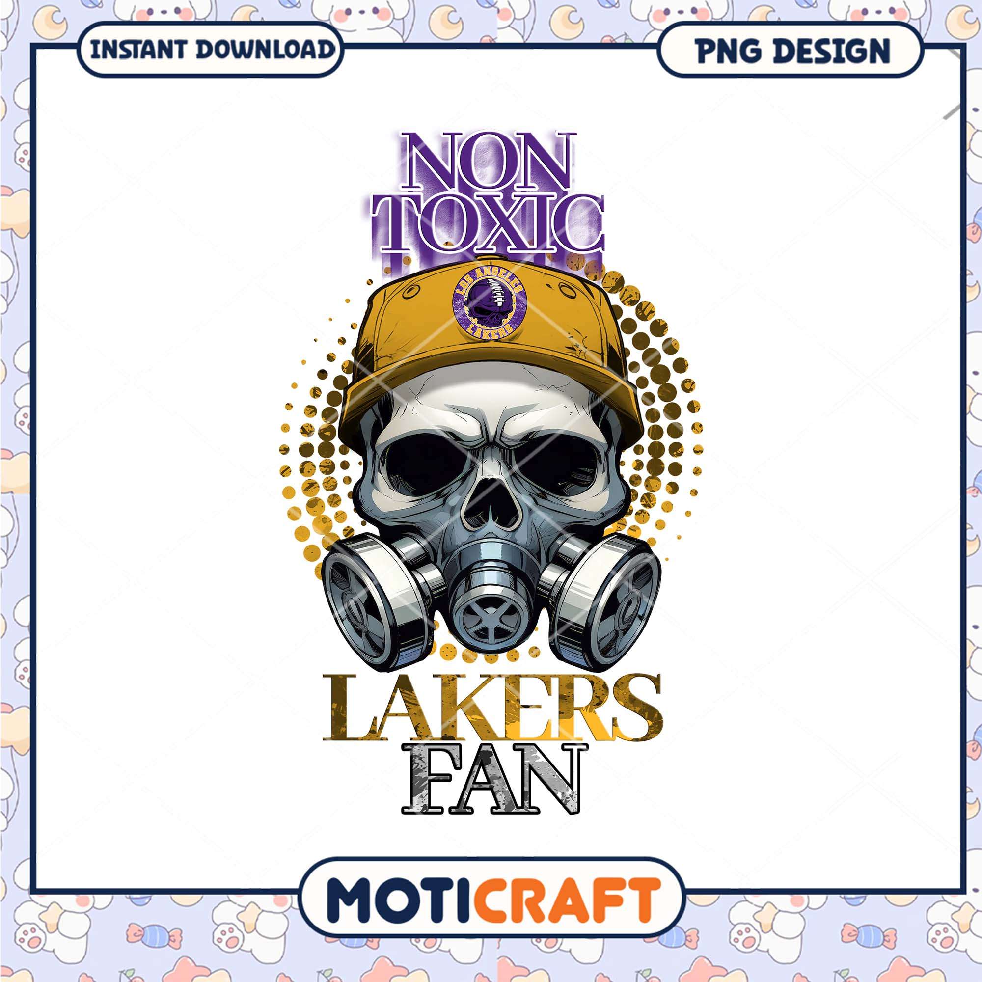 Lakers Fan Skull PNG Design Lakers Fan Skull PNG Design