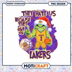 Lakers Christmas Grinch Illustration Instant Download PNG