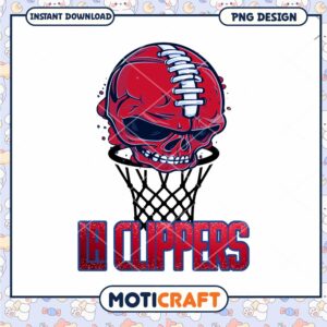 LA Clippers Skull PNG Design