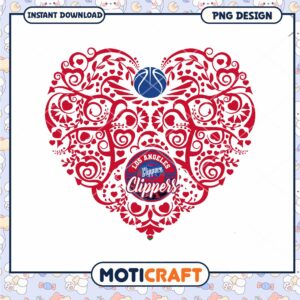 LA Clippers Heart PNG Design Instant Download