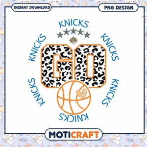Knicks Go Leopard Print PNG Design