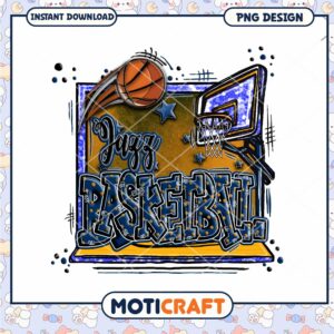 Jazzy Basketball PNG Sublimation Design
