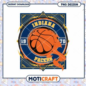 Indiana Pacers Retro Basketball Logo PNG Download Design