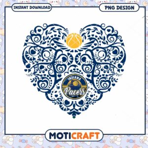Indiana Pacers Heart Design PNG for Basketball Lovers
