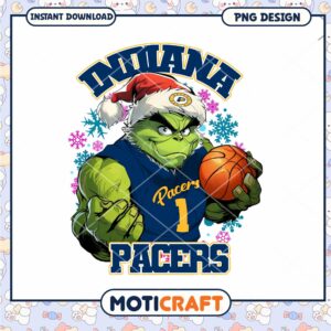 Indiana Pacers Grinch Basketball PNG Instant Download Design