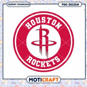 Houston Rockets Vintage Logo Design PNG Instant Download