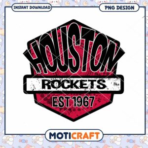 Houston Rockets Vintage Logo PNG Instant Download Design