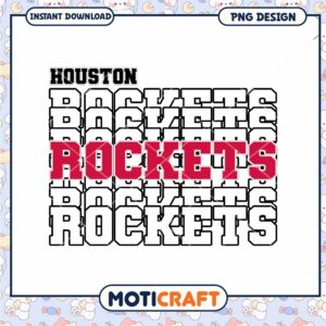 Houston Rockets Typography PNG Design Instant Download