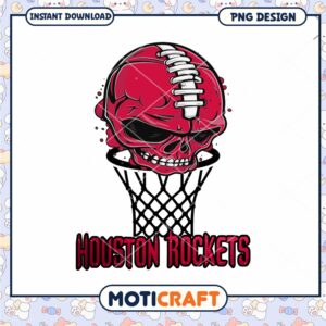 Houston Rockets Skull Basketball PNG Design Instant Download