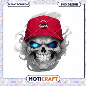Houston Rockets Skull PNG Design for Instant Download Art