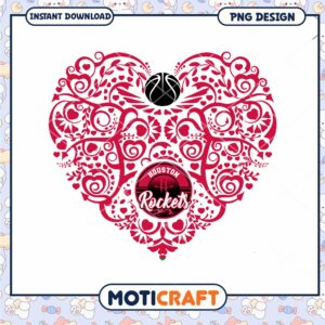 Houston Rockets Heart SVG Design for Basketball Fans
