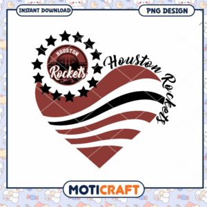 Houston Rockets Heart Design PNG Instant Download Graphic