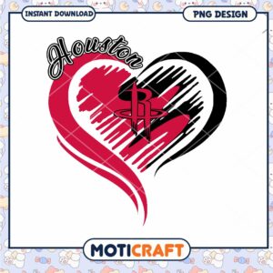 Houston Rockets Heart PNG Design