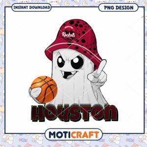 Houston Rockets Ghost Basketball PNG Design Downloadable Art
