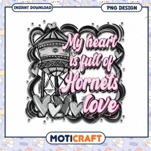 Hornets Love My Heart Full PNG Design for Instant Download