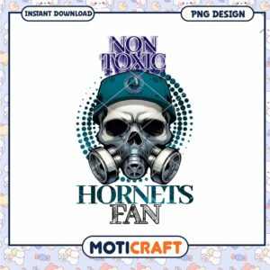 Hornets Fan Skull Gas Mask PNG Design