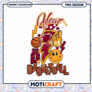Heats Basketball Design for Fans Instant Download PNG Art