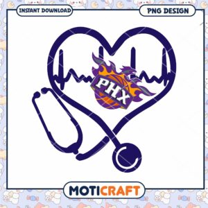 Heartbeat Stethoscope Phoenix Basketball PNG Design Download