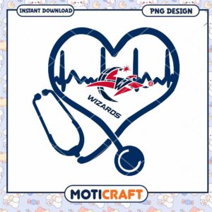 Heartbeat Stethoscope PNG Design for Wizards Fans Instant Download