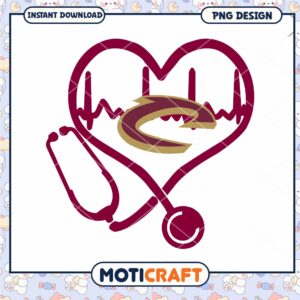 Heartbeat and Stethoscope PNG Design Instant Download Art