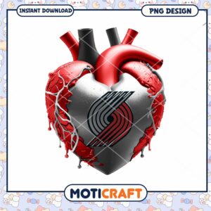 Heart PNG Design with Sports Team Logo Instant Download
