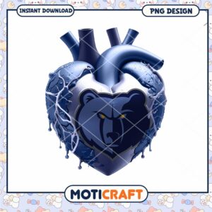 Heart Design with Bear Logo PNG Instant Download Art