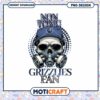 Grizzlies Fan Skull PNG Design