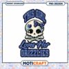 Grizzlies Girl Skull PNG Design