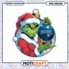 Grinch Santa Holding Magic Ornament PNG Design Download