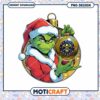 Grinch Santa Holding Denver Nuggets Ornament PNG Design