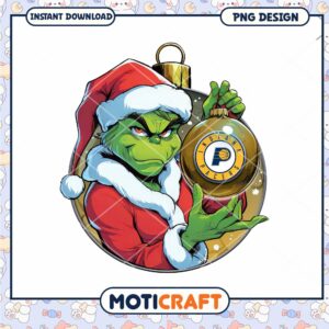 Grinch PNG Holiday Ornament Design Instant Download Art