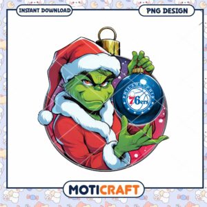 Grinch Philadelphia 76ers PNG Ornament