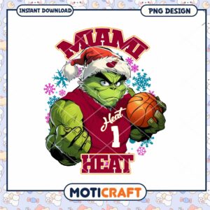Grinch Miami Heat Christmas PNG