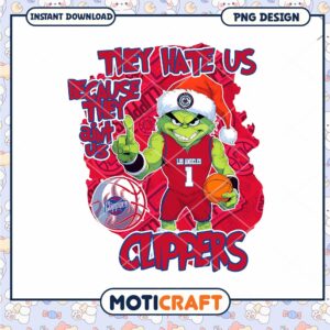 Grinch LA Clippers Christmas PNG Design