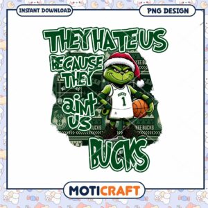 Grinch Inspired Milwaukee Bucks PNG Design for Fans