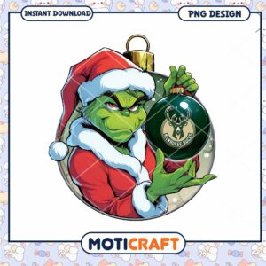 Grinch Holiday PNG Art for Milwaukee Bucks Fans Download