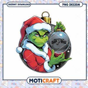 Grinch Holiday Ornament PNG Design for Instant Download